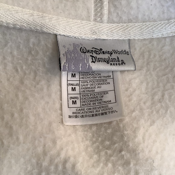 Disneyland Disney Parks Cream Fleece Zip Jacket Medium - Picture 6 of 9